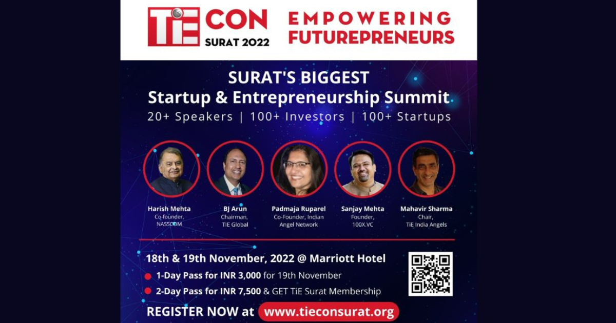 TiE Surat's first flagship event TiECon Surat 2022 kicks off to empower Indian startups